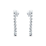 Infinity Half Hoop Earrings Stud Cubic Zirconia 925 Sterling Silver