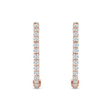 Round Cubic Zirconia Eternity Stone Huggie Hoop Earring 925 Sterling Silver