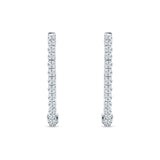 Round Cubic Zirconia Eternity Stone Huggie Hoop Earring 925 Sterling Silver