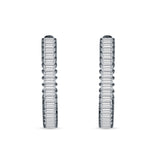 Baguette Cubic Zirconia Half Eternity Huggie Hoop Earring 925 Sterling Silver