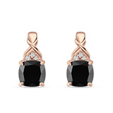 Cushion Cubic Zirconia Twisted Stud Earring 925 Sterling Silver