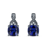 Cushion Cubic Zirconia Twisted Stud Earring 925 Sterling Silver