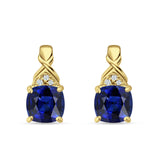 Cushion Cubic Zirconia Twisted Stud Earring 925 Sterling Silver