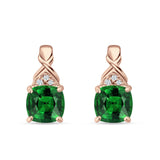 Cushion Cubic Zirconia Twisted Stud Earring 925 Sterling Silver