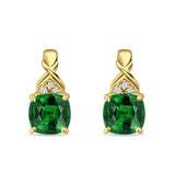 Cushion Cubic Zirconia Twisted Stud Earring 925 Sterling Silver