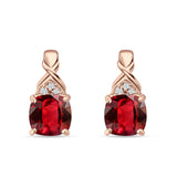 Cushion Cubic Zirconia Twisted Stud Earring 925 Sterling Silver