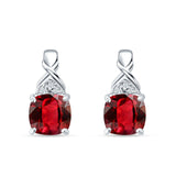 Cushion Cubic Zirconia Twisted Stud Earring 925 Sterling Silver