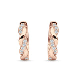 Twisted Infinity Round Cubic Zirconia Huggie Hoop Earring 925 Sterling Silver