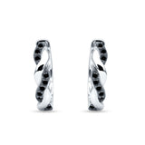 Twisted Infinity Round Cubic Zirconia Huggie Hoop Earring 925 Sterling Silver