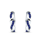 Twisted Infinity Round Cubic Zirconia Huggie Hoop Earring 925 Sterling Silver
