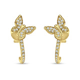 Butterfly Cluster Stud Earring Cubic Zirconia 925 Sterling Silver