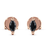 Marquise Solitaire Stud Earring Cubic Zirconia 925 Sterling Silver