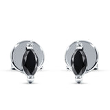 Marquise Solitaire Stud Earring Cubic Zirconia 925 Sterling Silver