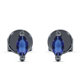 Marquise Solitaire Stud Earring Cubic Zirconia 925 Sterling Silver