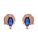 Marquise Solitaire Stud Earring Cubic Zirconia 925 Sterling Silver