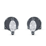Marquise Solitaire Stud Earring Cubic Zirconia 925 Sterling Silver