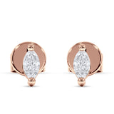 Marquise Solitaire Stud Earring Cubic Zirconia 925 Sterling Silver