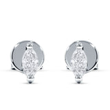 Marquise Solitaire Stud Earring Cubic Zirconia 925 Sterling Silver