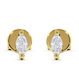 Marquise Solitaire Stud Earring Cubic Zirconia 925 Sterling Silver