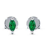 Marquise Solitaire Stud Earring Cubic Zirconia 925 Sterling Silver