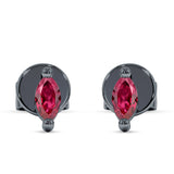 Marquise Solitaire Stud Earring Cubic Zirconia 925 Sterling Silver