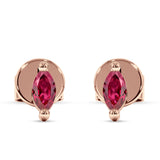 Marquise Solitaire Stud Earring Cubic Zirconia 925 Sterling Silver