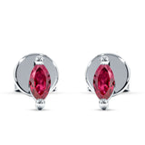 Marquise Solitaire Stud Earring Cubic Zirconia 925 Sterling Silver