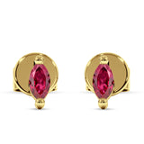 Marquise Solitaire Stud Earring Cubic Zirconia 925 Sterling Silver