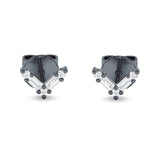 V Shaped Chevron Stud Earring Cubic Zirconia 925 Sterling silver