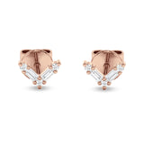 V Shaped Chevron Stud Earring Cubic Zirconia 925 Sterling silver