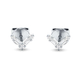 V Shaped Chevron Stud Earring Cubic Zirconia 925 Sterling silver