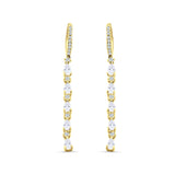 Drop Dangle Oblong Hoop Earring Pear Cubic Zirconia 925 Sterling Silver