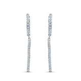 Round 39mm Drop Dangle Hoop Earring Cubic Zirconia 925 Sterling Silver