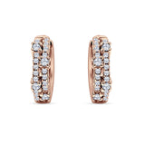 Minimalist 12.7mm Round Cubic Zirconia Hoop Earrings 925 Sterling Silver