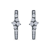 Minimalist 12.7mm Round Cubic Zirconia Hoop Earrings 925 Sterling Silver