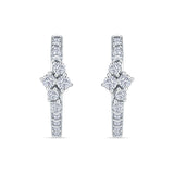 Minimalist 12.7mm Round Cubic Zirconia Hoop Earrings 925 Sterling Silver