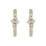 Minimalist 12.7mm Round Cubic Zirconia Hoop Earrings 925 Sterling Silver