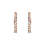 Minimalist 18mm Round Cluster Cubic Zirconia Hoop Earrings 925 Sterling Silver