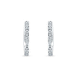 Minimalist 18mm Round Cluster Cubic Zirconia Hoop Earrings 925 Sterling Silver