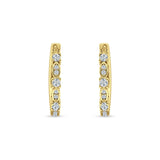 Minimalist 18mm Round Cluster Cubic Zirconia Hoop Earrings 925 Sterling Silver