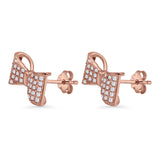 Ribbon Bow Stud Earrings