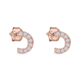 Half Circle Stud Earrings