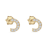 Half Circle Stud Earrings