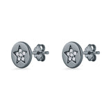 Round Star Stud Earrings