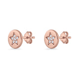 Round Star Stud Earrings