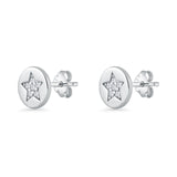 Round Star Stud Earrings