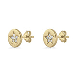 Round Star Stud Earrings