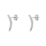 Crescent Moon Stud Earrings