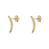 Crescent Moon Stud Earrings