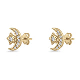 Moon & Star Stud Earrings